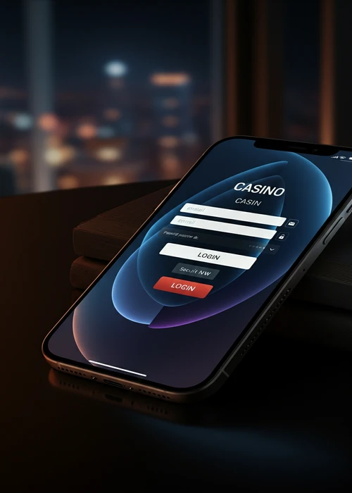Login form for Red Stag Casino featuring username, password fields, and a secure padlock icon, representing secure account access.